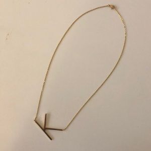 Chain gold K letter necklace
